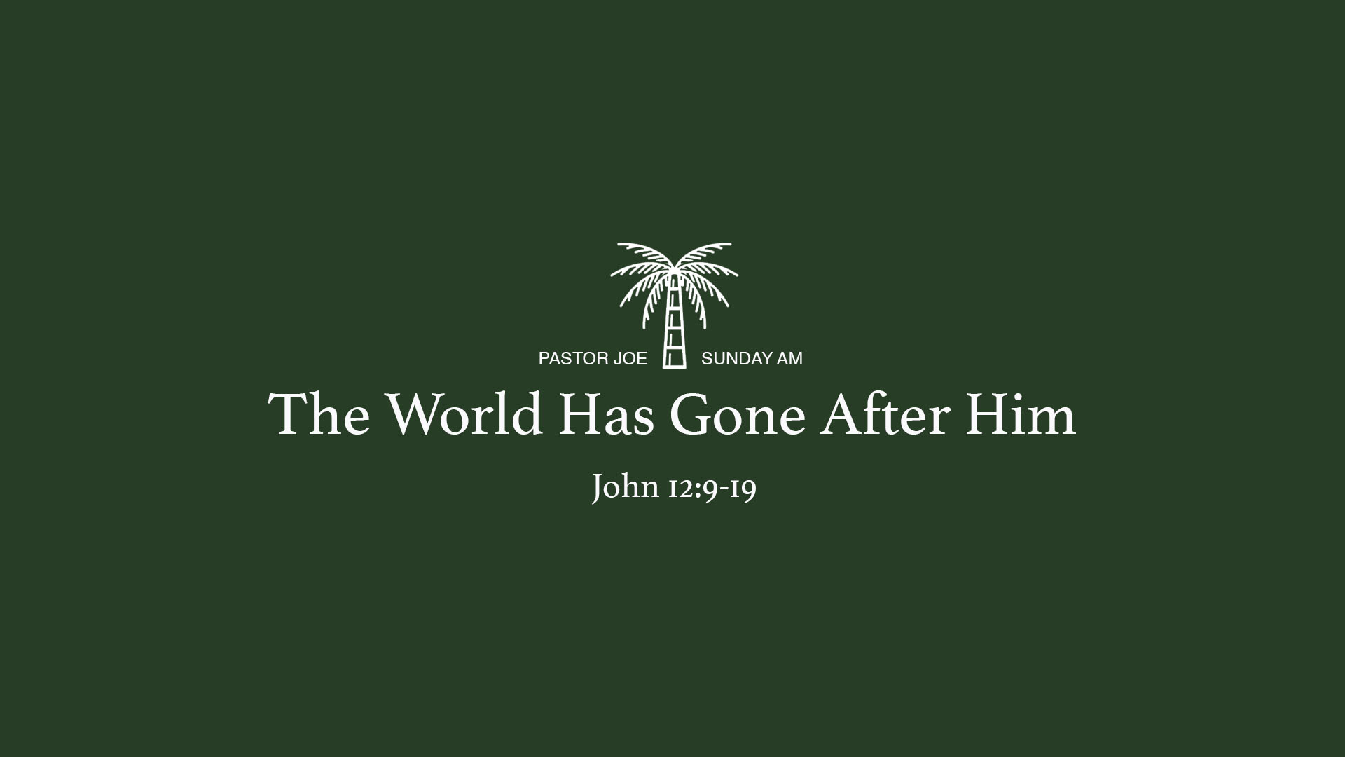 John 12:9-19<br />The World has Gone After Him