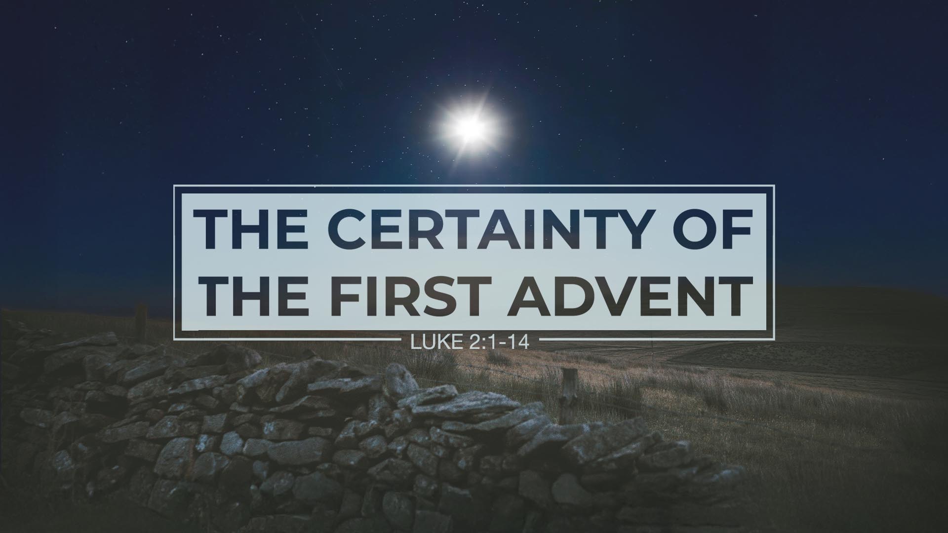 Luke 2:1-14<br />The Certainty of the First Advent