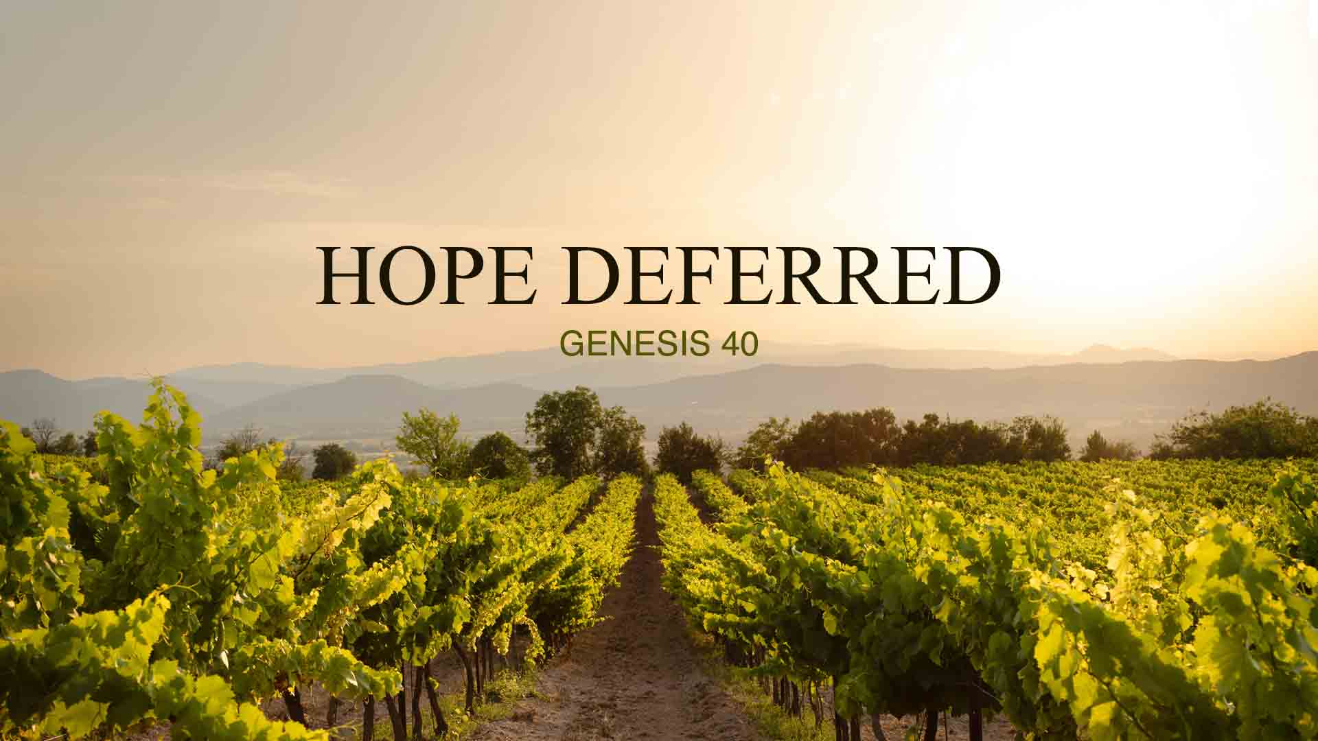 Genesis 40<br />Hope Deferred